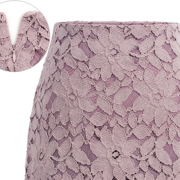 Bmisegm Women Lace Skirt A-Line Hollow Out Fitness SKirt Knee Length Plus SIze Skirt Women's Skirt M