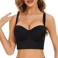 thumbnail image 1 of Bmisegm Women Low Back Strapless Bra Longline Way Push Up Bra Black 36, 1 of 9