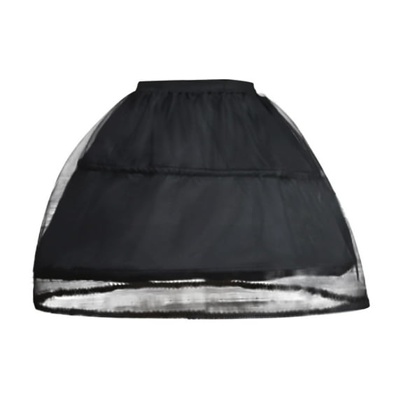 BYHONG Women Petticoat 2 Adjustable Hoop Skirt Lace Short Lolita Underskirt for Dress Skirts for Women Black One Size
