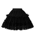 thumbnail image 1 of BYHONG Women Petticoat 2 Adjustable Skirt Lace Short Underskirt for Dress Skirts for Women Black One Size, 1 of 5