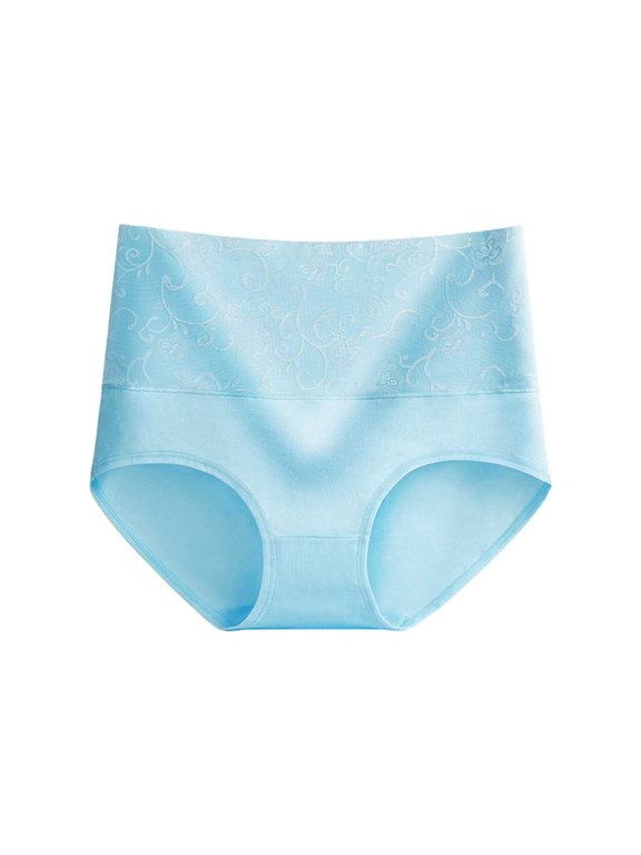 Women Pure High Waist Comfortable Breathable Underwear Womens Panties Blue XXL