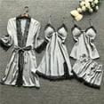 thumbnail image 1 of BYHONG Women Robes Underwear Sleepwear Pajamas for Women Set Womens Underwear Silk Pajamas for Women Grey L, 1 of 6