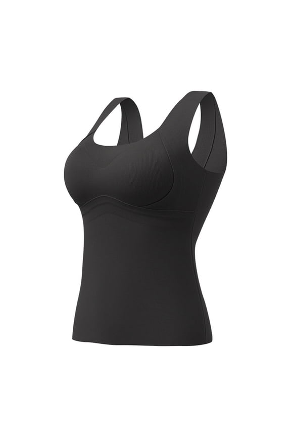 BYHONG Women Shapewear Seamless Body Workout O Neck Camisole Tops Black XL