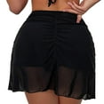 thumbnail image 1 of BYHONG Women Sheer Mesh Cover up Shorts Beach Cover up Beach Solid Ruched Cover up Skirt Black_005 M, 1 of 7