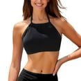 thumbnail image 1 of BYHONG Women Swim Bikini Top High Neck Bathing Suit Top Swimwear Black L, 1 of 6