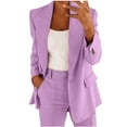 thumbnail image 1 of BYHONG Women Two Piece Pants Set Lapels Business Long Sleeve Button Formal Blouses Womens Pant Suits M, 1 of 5