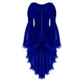 thumbnail image 1 of BYHONG Women Vintage Long-sleeved Waist Back Bandage Lace Stitching Jacket OverCoat Blue 18, 1 of 5