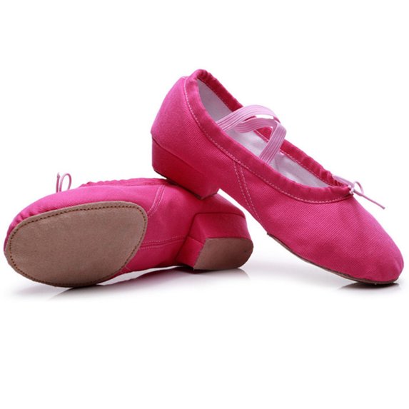 BYHONG Women's Canvas Dance Shoes Soft Soled Training Shoes Ballet Shoes Sandals Dance Casual Shoes Casual Shoes for Women Hot Pink 7.5