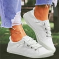 thumbnail image 1 of BYHONG Women's Canvas Shoes Vulcanize Soft Ladies Loafers Flat Shoes Sneakers Casual Shoes for Women White 8.5, 1 of 8