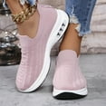 thumbnail image 1 of BYHONG Women's Casual Flat Sneakers Solid Color Lightweight Casual Sneakers Casual Shoes for Women Pink 8.5, 1 of 8