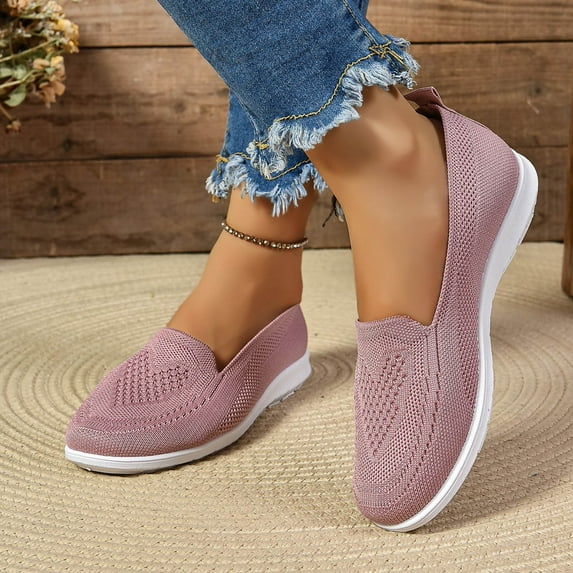 BYHONG Women's Comfortable Breathable Soft Sole Lightweight Casual Canvas Shoes Casual Shoes for Women Pink 9