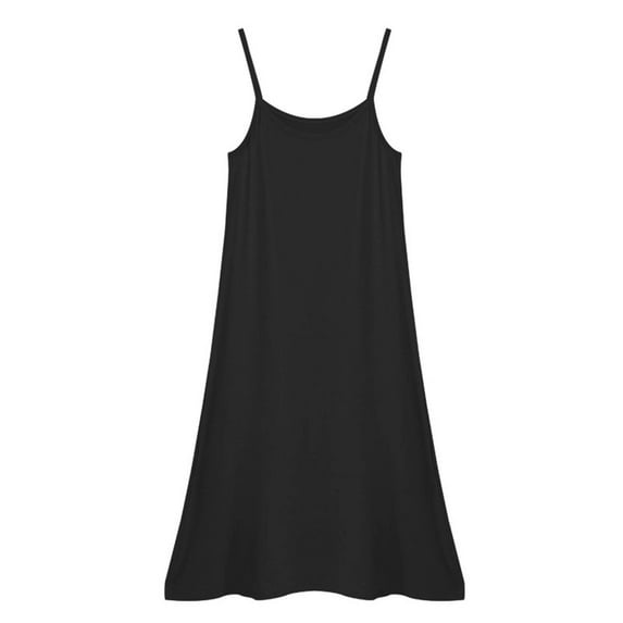 Bmisegm Women's Dress Home Wear Underwear Long Petticoat Static Inner Dress Vest Dress Long Top Warm Clothing Women Black L