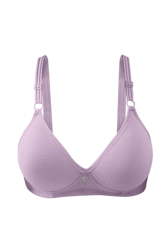 Women's Front Side Buckle Lace Edge Without Steel Ring Movement Seamless Gathering Adjustment Yoga Sleep Large Bra Bras for Women 44