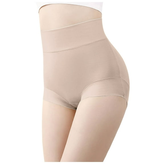 BYHONG Women's High Waisted Lift Tummy Plus Size Panties Panties&nbsp;for Women Beige L