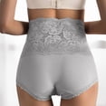 thumbnail image 1 of BYHONG Women's Lace Underwear Plus Size High Waist Cotton Soft Full Cover Underpants Panties for Women Grey L, 1 of 5