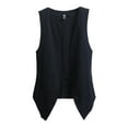 thumbnail image 1 of BYHONG Women’s Linen Blouse Sleeveless Tank Top for Women Summer Vest Coat Black XL, 1 of 5