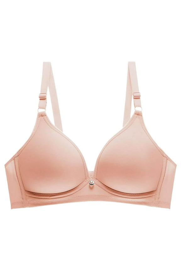 BYHONG Women's Push Up Wireless Bra Comfort Support No Underwire Bras Comfortable Wire Bralette Everyday Underwear Bars for Women Beige 40