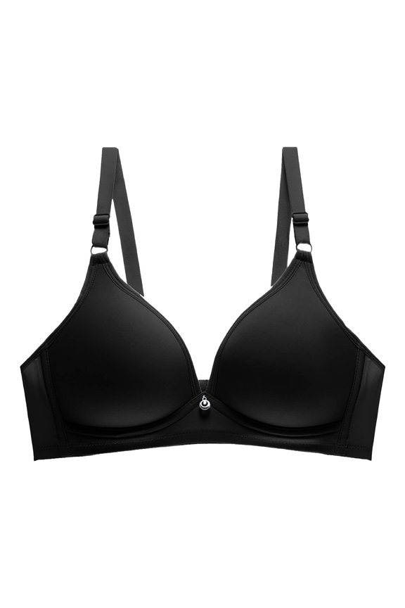 BYHONG Women's Push Up Wireless Bra Comfort Support No Underwire Bras Comfortable Wire Bralette Everyday Underwear Bars for Women Black 44