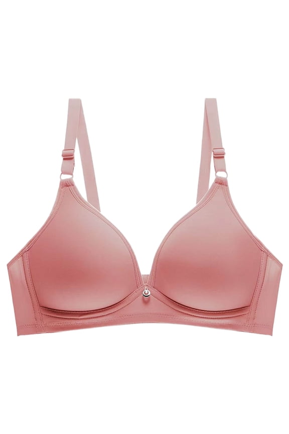 BYHONG Women's Push Up Wireless Bra Comfort Support No Underwire Bras Comfortable Wire Bralette Everyday Underwear Bars for Women Red 38