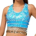 thumbnail image 1 of BYHONG Women's Sequin Tassel Tank Top Belly Dance Crop Blouse Sleeveless Sparkly Party Top for Women Blue One Size, 1 of 7