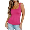thumbnail image 1 of BYHONG Women's Suspender Tank Top - Slim Fit Summer Vest, Solid Color Womens Blouses & Casual Top Pink M, 1 of 4