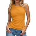 thumbnail image 1 of BYHONG Women's Shelf Bra Tank Top - Basic Camisole Layer, Comfortable Womens Blouses & Everyday Sleeveless Top Yellow S, 1 of 6