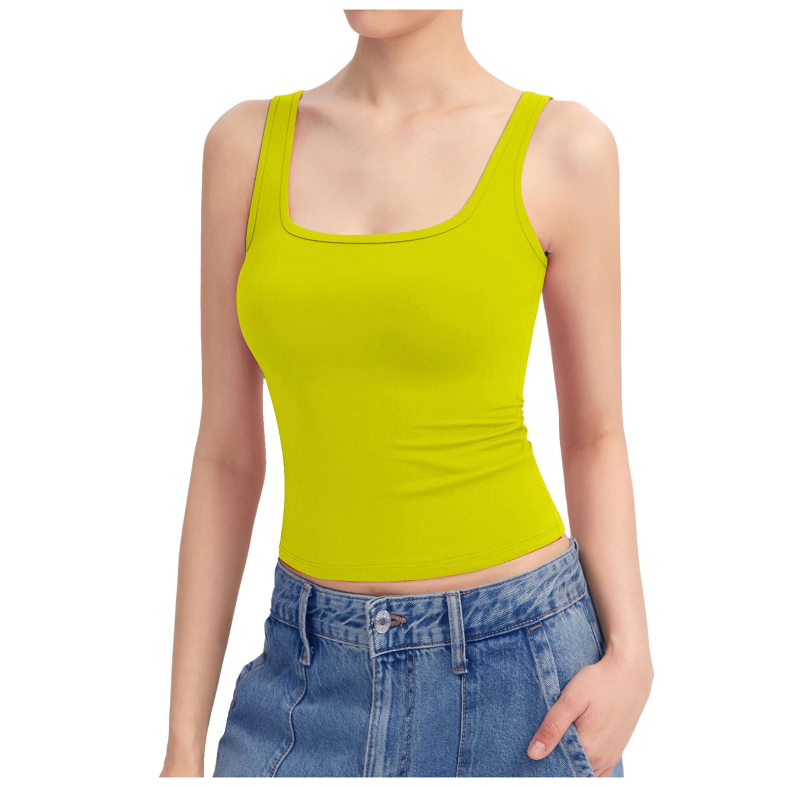 ladies yellow vest top