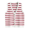 thumbnail image 1 of BYHONG Women's Striped Cropped Tank Top Dressy Sleeveless Button-Up Vest Womens Blouses Summer Cardigan Style Tops Pink L, 1 of 7