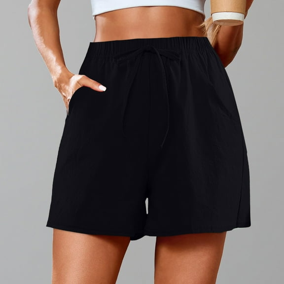 BYHONG Women's Summer Casual Shorts – Cute, Soft, Elastic Boxer Shorts for Comfortable Everyday Wear Black L