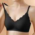 thumbnail image 1 of BYHONG Women's Summer Comfort Lace Strap Latex Traceless Gathering Breathable and Sexy Bra Bars for Women Black XL, 1 of 4