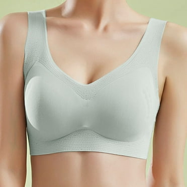BYHONG Women's Summer Comfort Sexy Sports Fitness Gathering Traceless Latex Large Back Bra Bra for Women AG XXXL