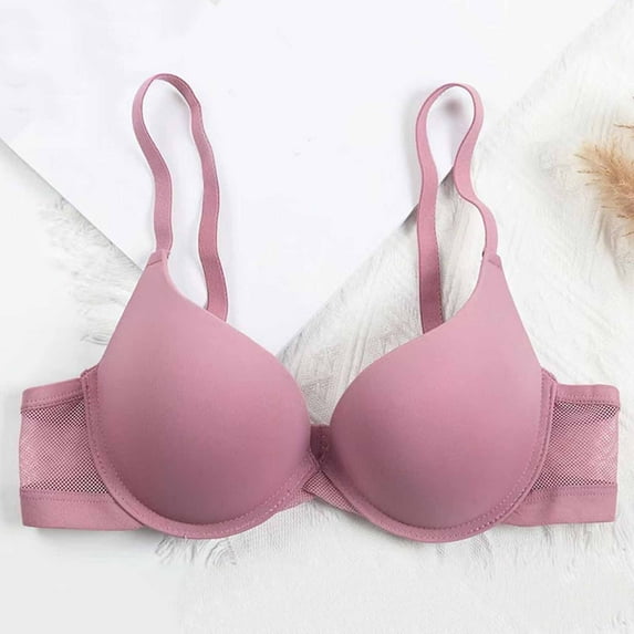 BYHONG Women's Super Soft Wireless Lightly Lined Comfort Bra Everyday Underwear Bra for Women Pink 36