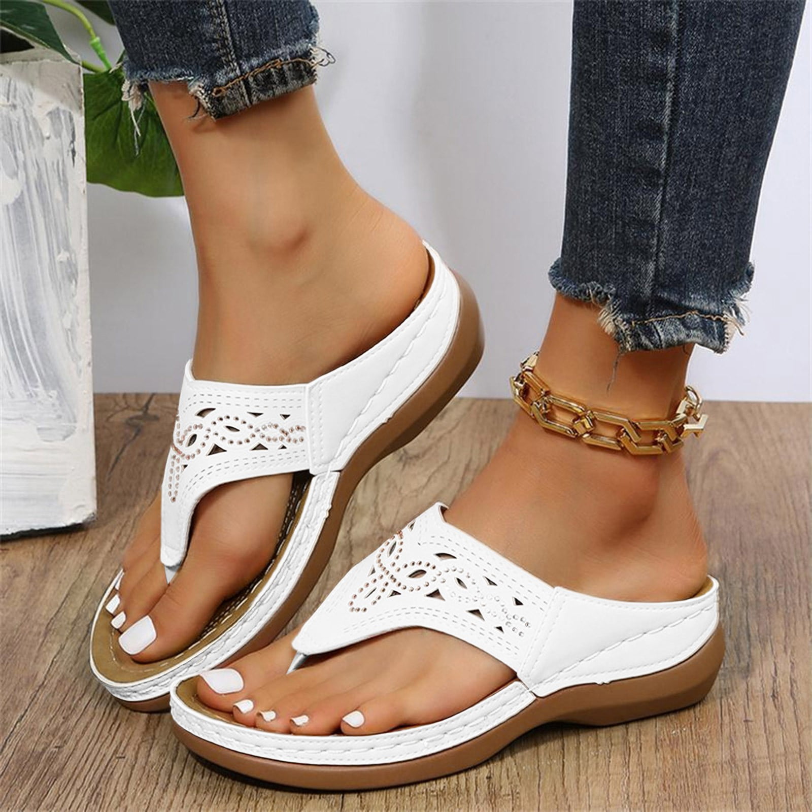 Comfortable and Supportive Soft Sole Cut-Out Wedge Sandals for Women