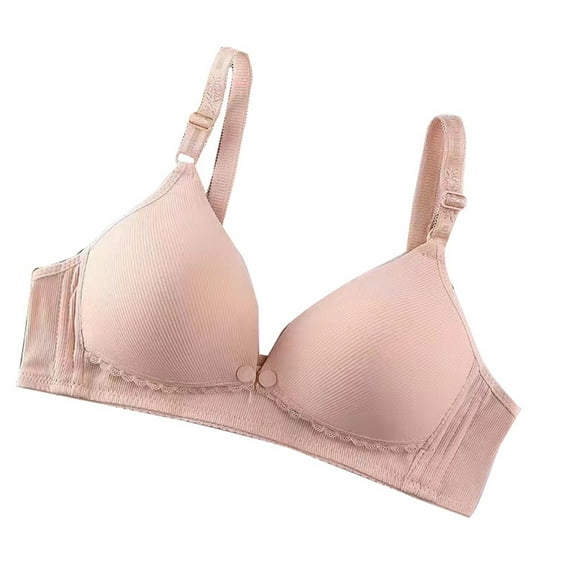 BYHONG Women's Wire Nursing Bra Front Opening Maternity Bra for Breastfeeding Comfortable and Supportive Striped Innerwear Grey 36/80