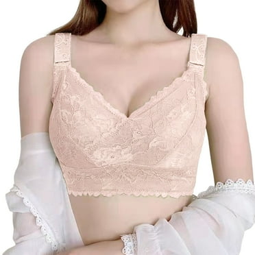 BYHONG Women's Wireless Bra with Seamless Smooth Comfort Wirefree T Shirt Bra Beige 34