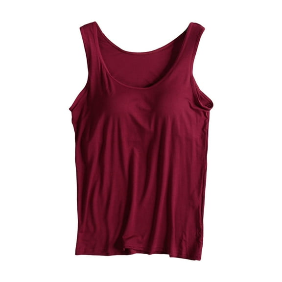 BYHONG Women’s Workout Blouse No-Steel Chest Pad Tank Top for Women Wide Strap Sports Vest XXXL