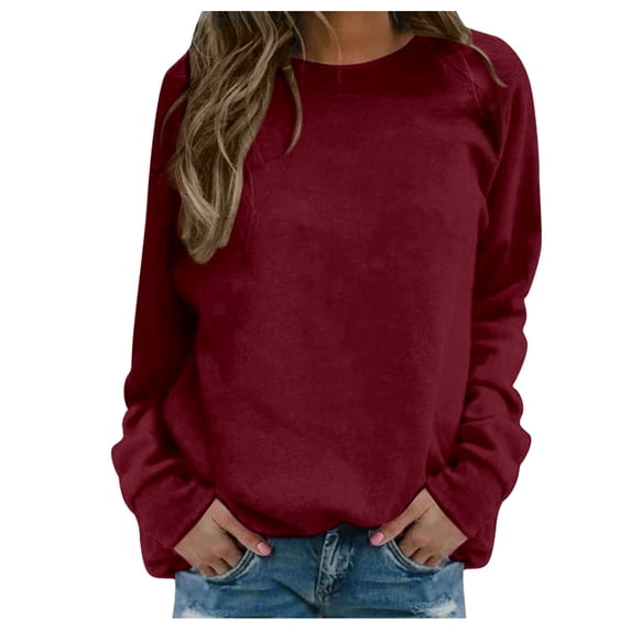Bmisegm Womens Daily Home Outdoor Workout Long Sleeve O Neck T Shirt Top Printed Sweatshirt Street Blouse Streetwear Sweatshirt for Women XXXL