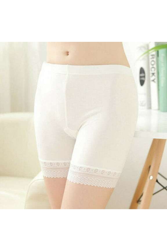 BYHONG Womens Elastic Safety Lace Soft Under Shorts Pants Leggings Render Panties Womens Panties White XXL