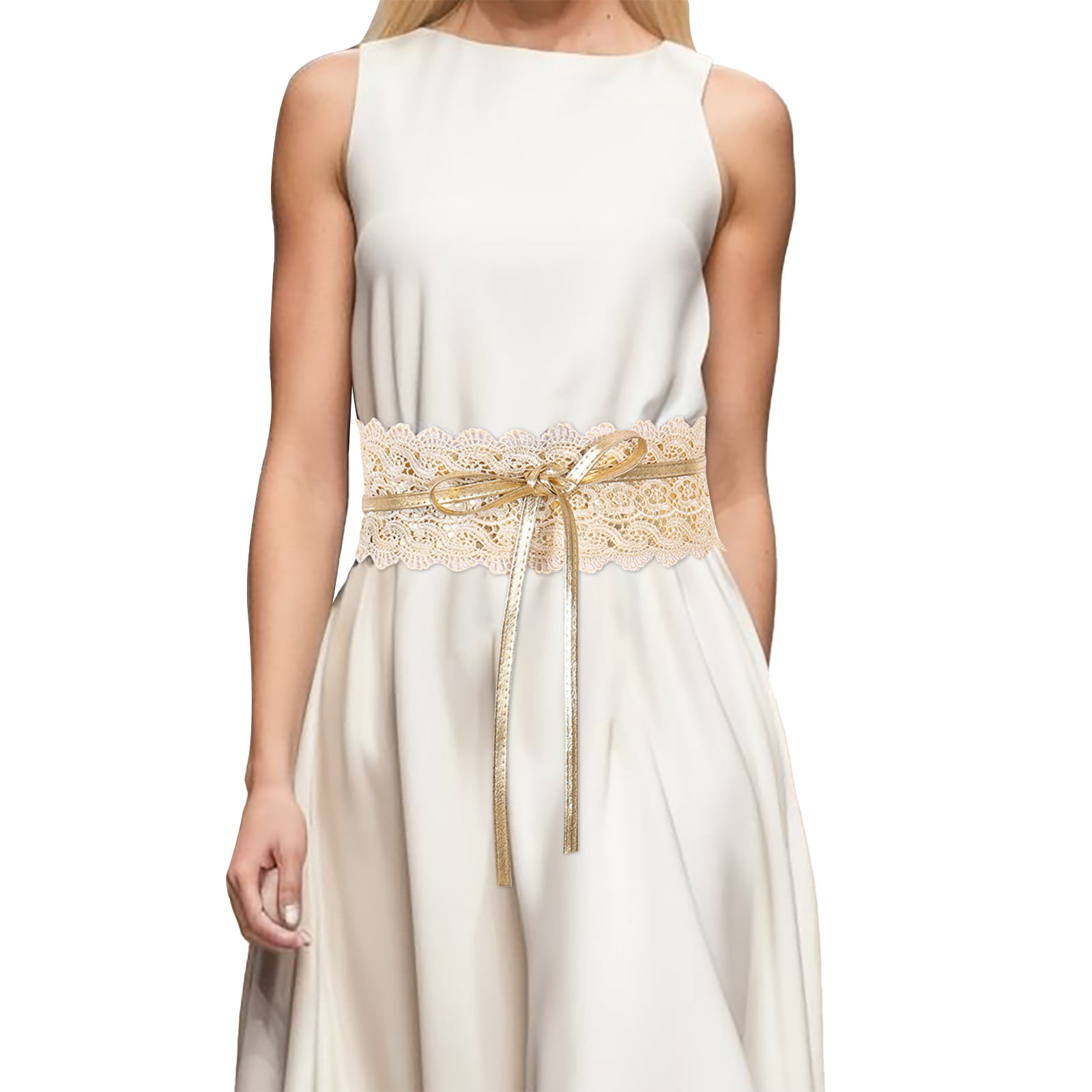white lace dress gold belt Bmisegm Womens Fashion Hollow Out Belt Decorated Waist Belt Belts for Women One Size, Women's group:K1856-PL