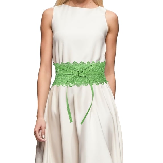 Bmisegm Womens Fashion Lace Dress Belt Hollow Out Belt Decorated Waist Belt Belts for Women Green One Size