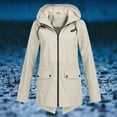 thumbnail image 1 of Bmisegm Womens Hoodie Rain Watertight Lightweight Solid Pockets Jacket Workout Outdoor Windproof Rain JacketWindbreaker Women Beige XXXL, 1 of 6