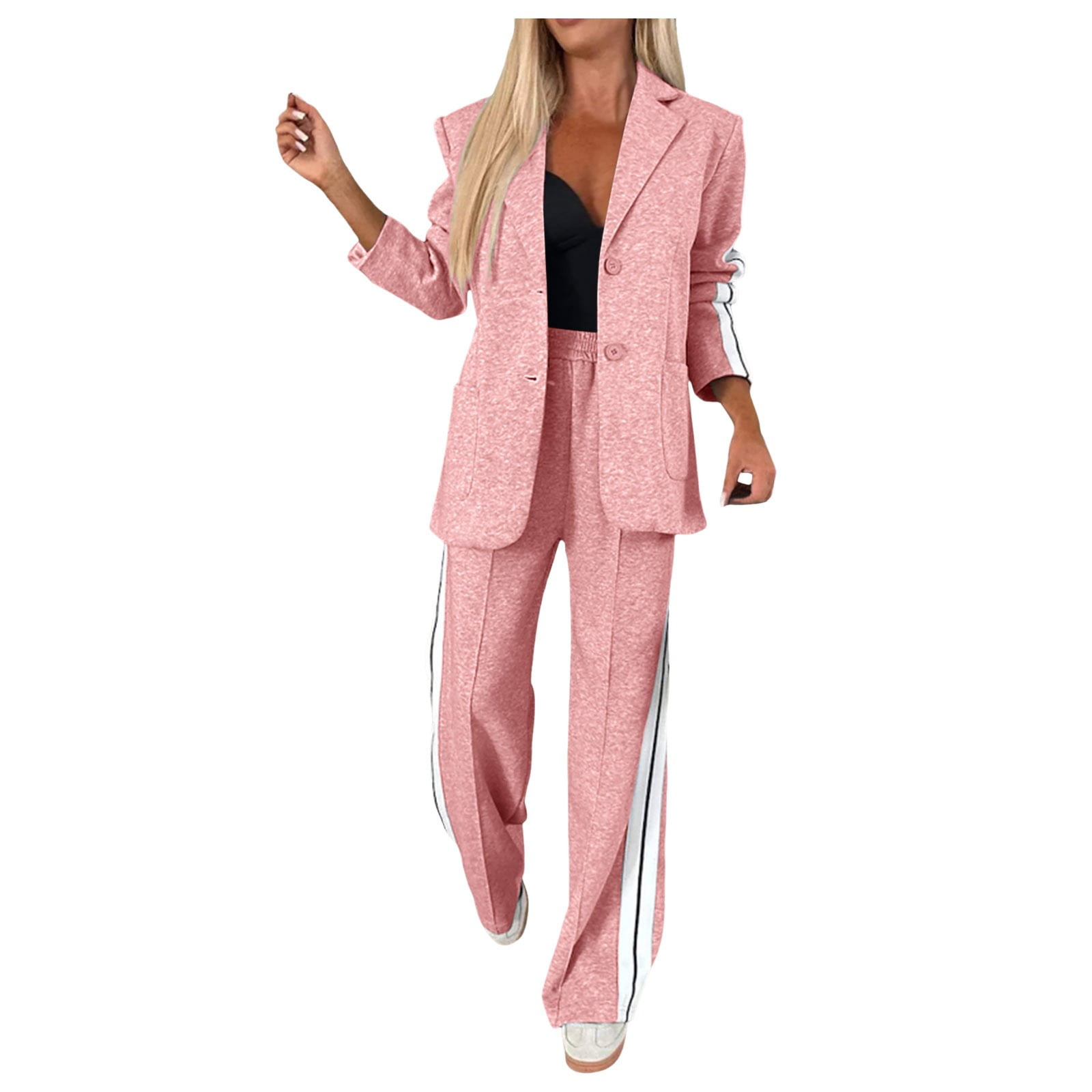Women's Long Pant Suit with Long Sleeves and Cinched Waist