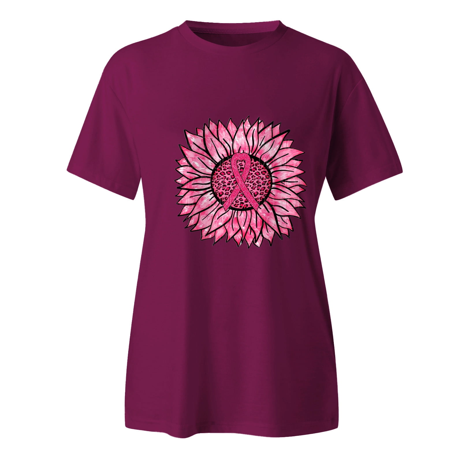 BYHONG Womens Printed Short Sleeve O Neck T Shirt Top Blouse Plus Size