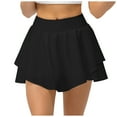 thumbnail image 1 of Bmisegm Yoga Sports Skirt Loose and Breathable Running Skirt Pants Light Two Piece Fitness Short Skirt Half Skirt Womens Skirt Black S, 1 of 5