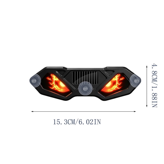BYJKING Solar Devil LED Car Ornament, 6.02*1.89 IN Dynamic Dashboard Figure with Lighted Expression for Halloween Auto Decor and Gifts Red