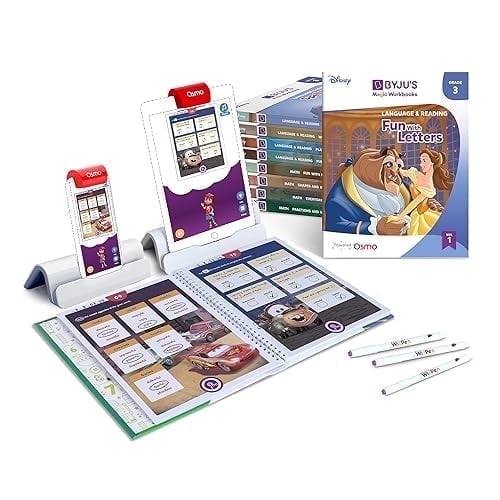 BYJU’S Learning Kits: Disney,3RD Grade - Fire Device Premium Edition (App + 8 Workbooks) Ages 6-8, Featuring Disney & Pixar Characters