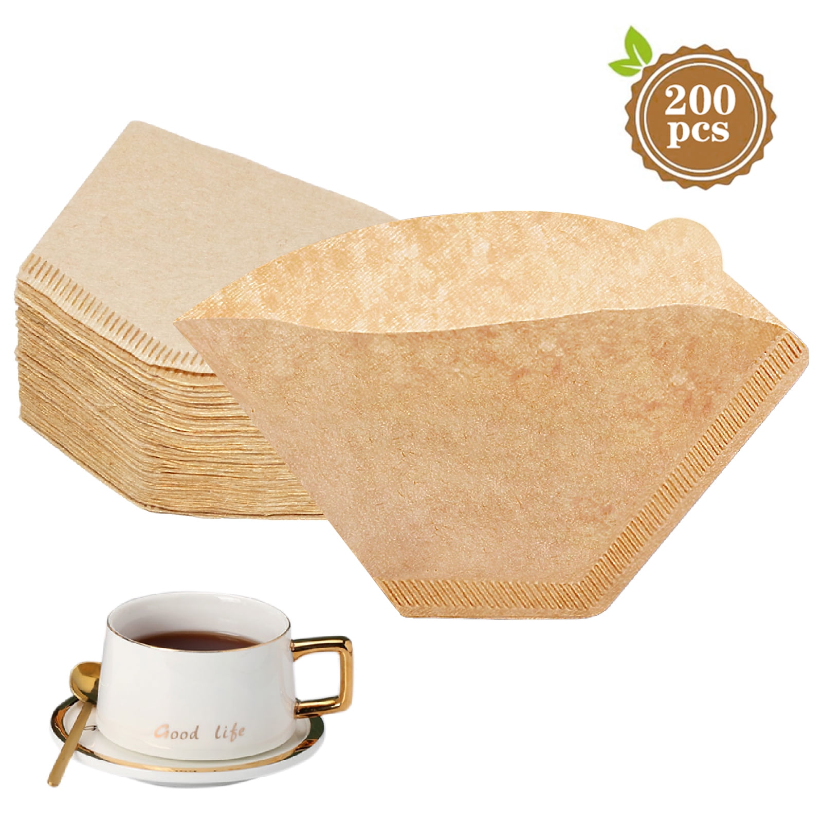 BYKITCHEN Coffee Filters, 812 Cup, Coffee Filters 4 Cone Paper, Natural Unbleached Paper