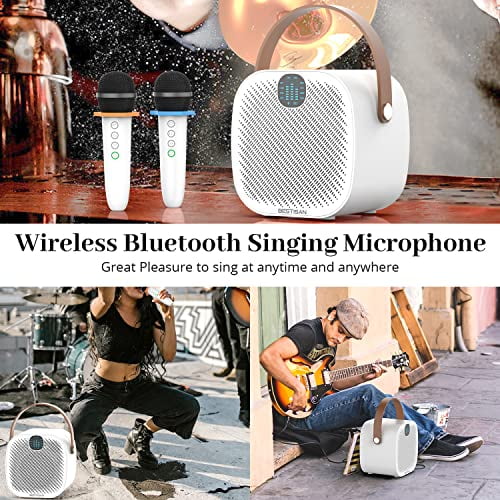 BYL BESTISAN Karaoke Microphone, Portable Wireless Bluetooth Karaoke Mic for Adults&Kids Home Outdoor Party, Karaoke Machine for PC/All Smartphone
