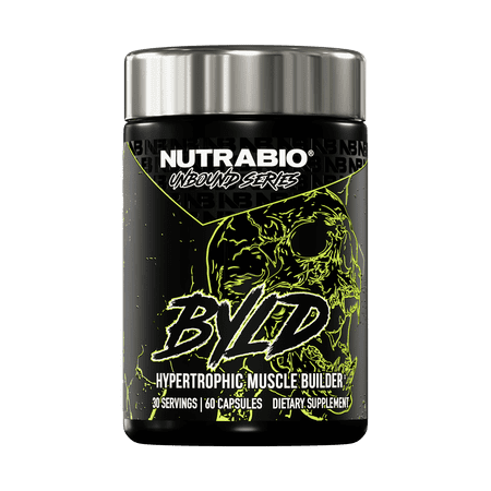 NutraBio Unbound BYLD - Natural Muscle Builder for Men, Support Muscle Growth, Recovery, and Strength - 30 Servings - 60 Capsules