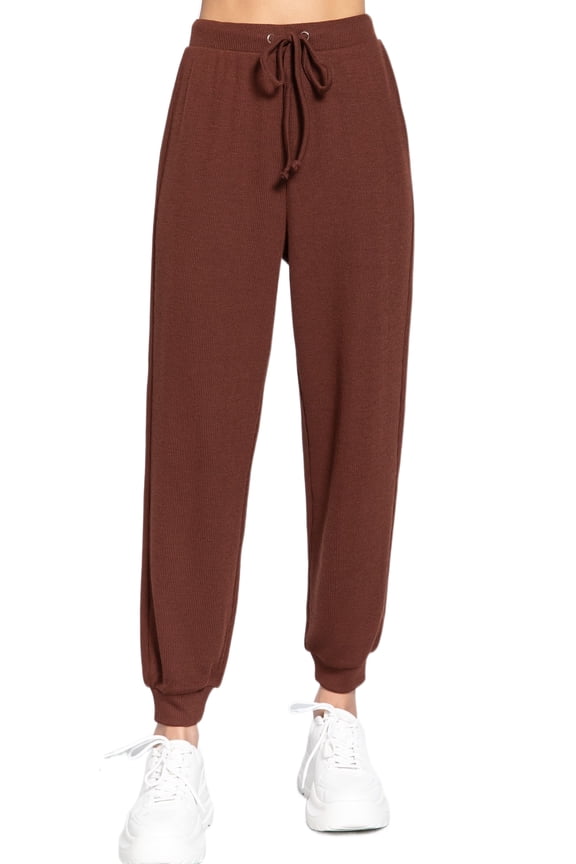 BYND AVG Womens Premium Knit Jogger Sweatpants with Drawstring Elastic Active Loungewear